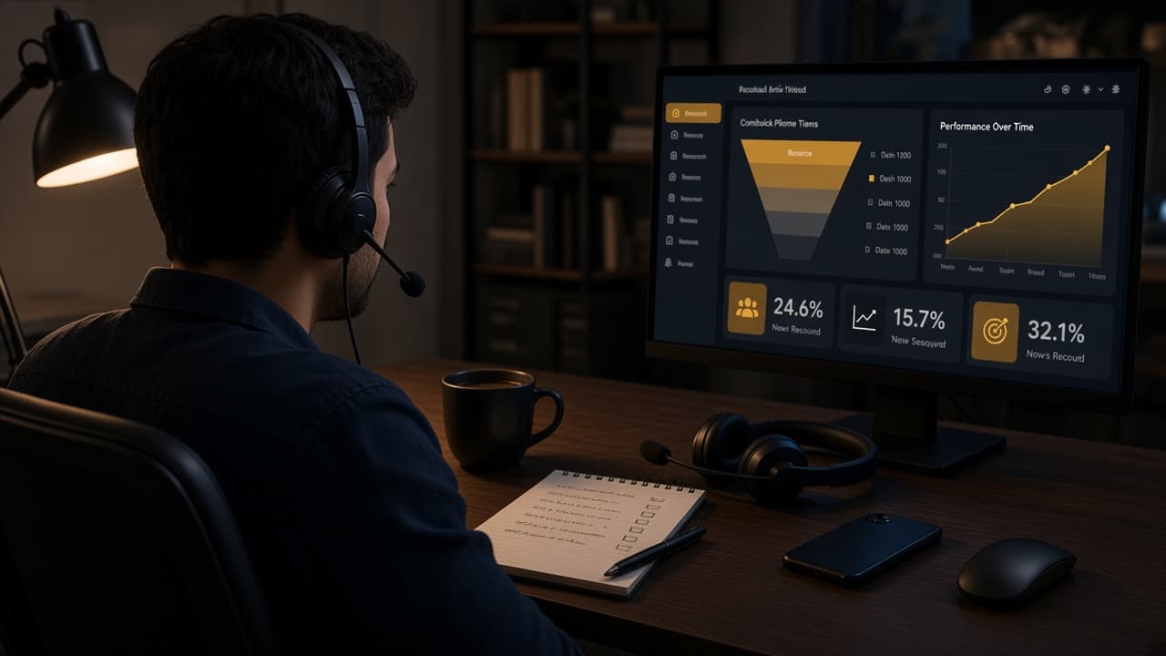 Follow-up notturno con headset e CRM al monitor